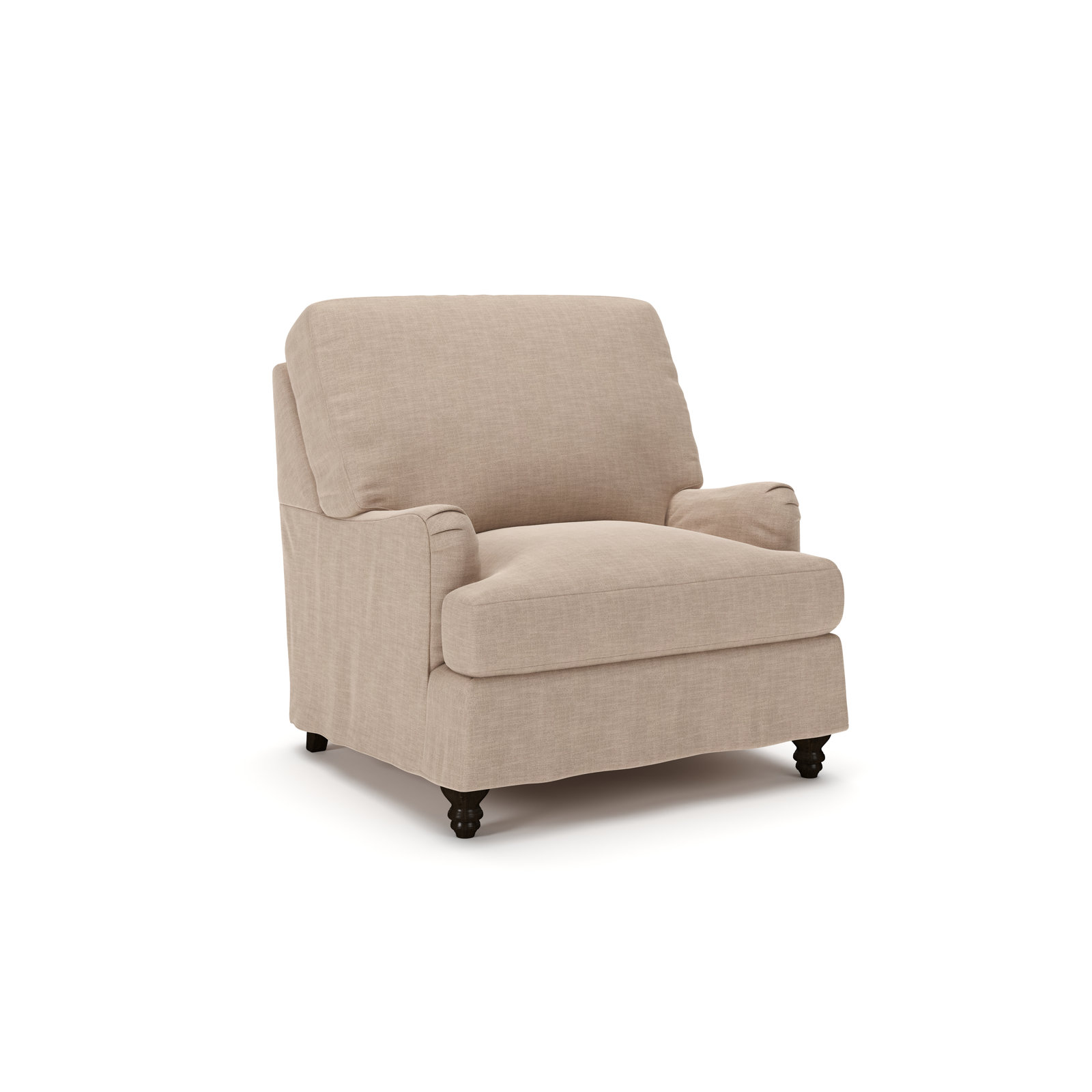 Walters Upholstered Armchair, Conversation Linen Basketweave