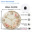 Horloge ornée de fleurs en papier délicates - Horloge murale moderne en verre 12 po