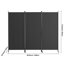 Cloison, 3 cloisons et écrans d'intimité pliables, cloisons de séparation en tissu pour bureau, chambre à coucher, salle à manger, bureau, autoportant, gris