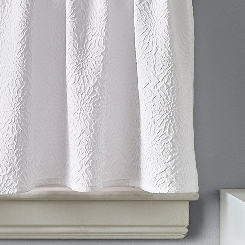 White Polyester Rod Pocket Kitchen Window Tier Pair 60"x24"
