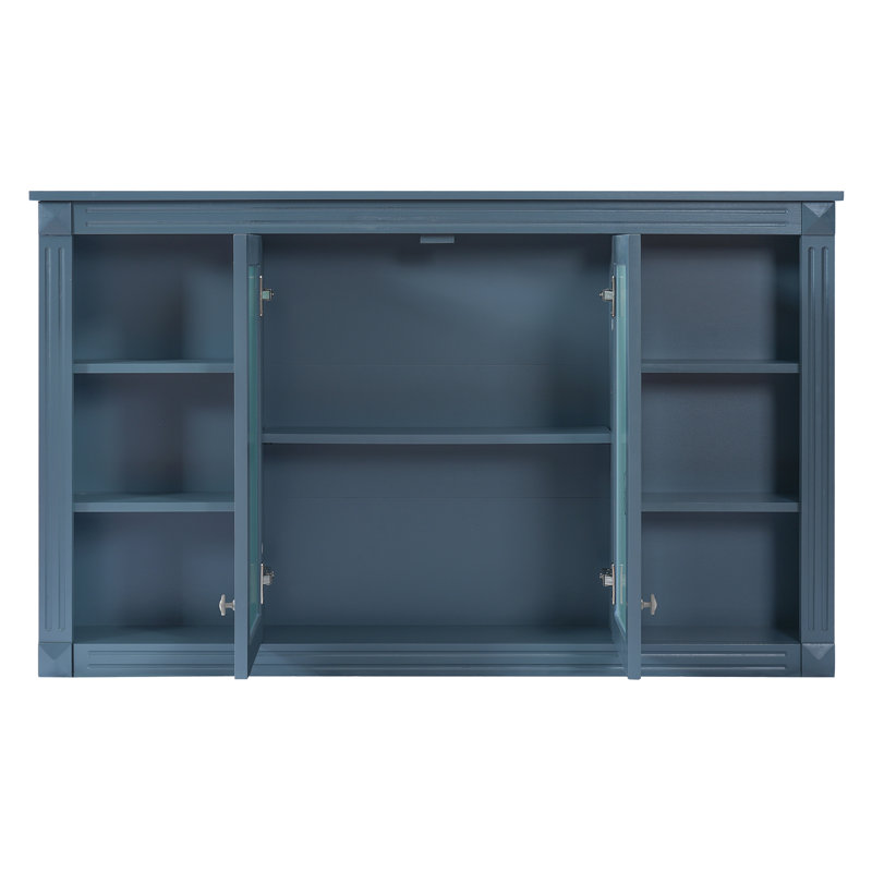 Armoire de toilette avec miroir 47 po, Bleu