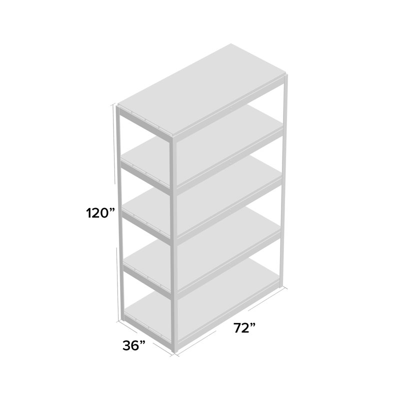 Rayonnage à 4 tablettes Rivet, L 96 po x P 48 po x H 120 po, Oui