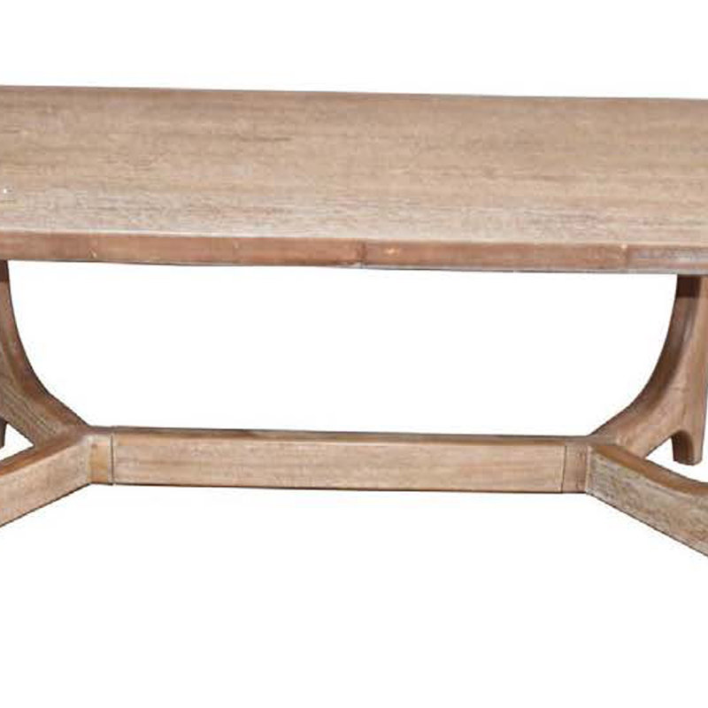 Table de salle à manger, plateau rectangulaire, bois de ferme brun naturel de 76 pouces
