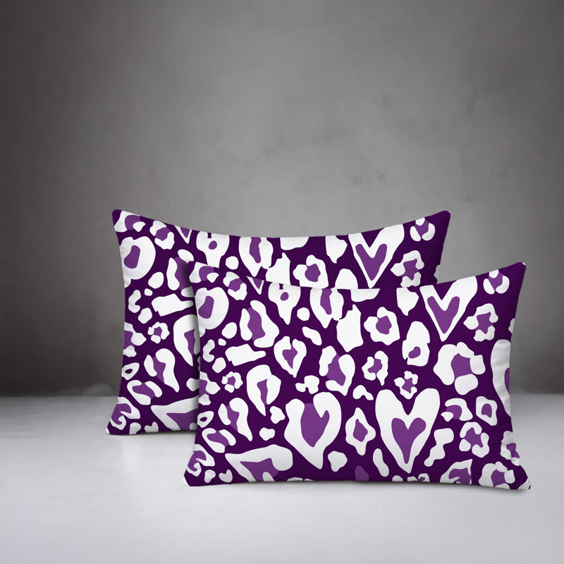 Oreiller réversible intérieur / extérieur à imprimé zébré Bobbi, 20 po x 14 po, Purple