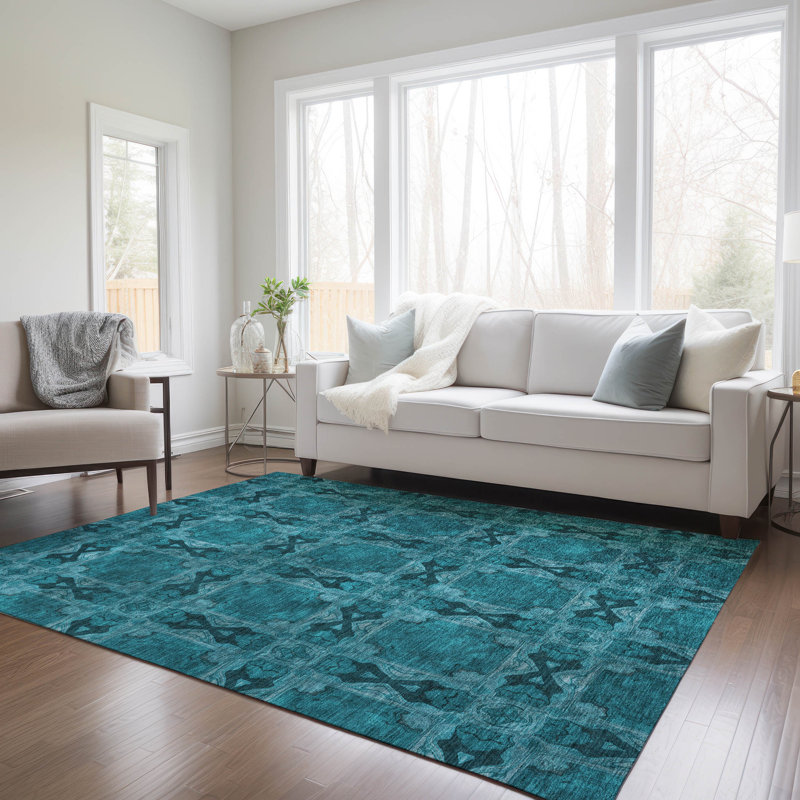 Geometric Indoor / Outdoor Rug, Rectangle 2'6" x 3'10"