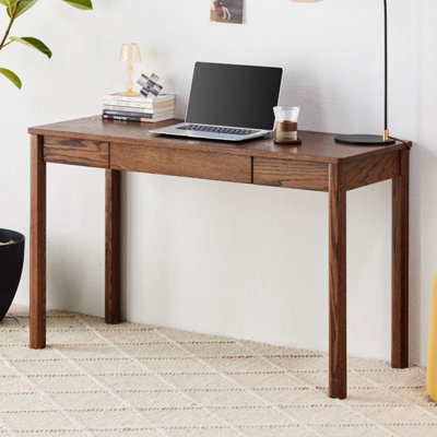 Black Walnut Color Rectangular Solid Wood desks by Loon Peak