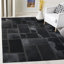 Studio Geometric Handwoven Leather Rug with Felt-1235644752
