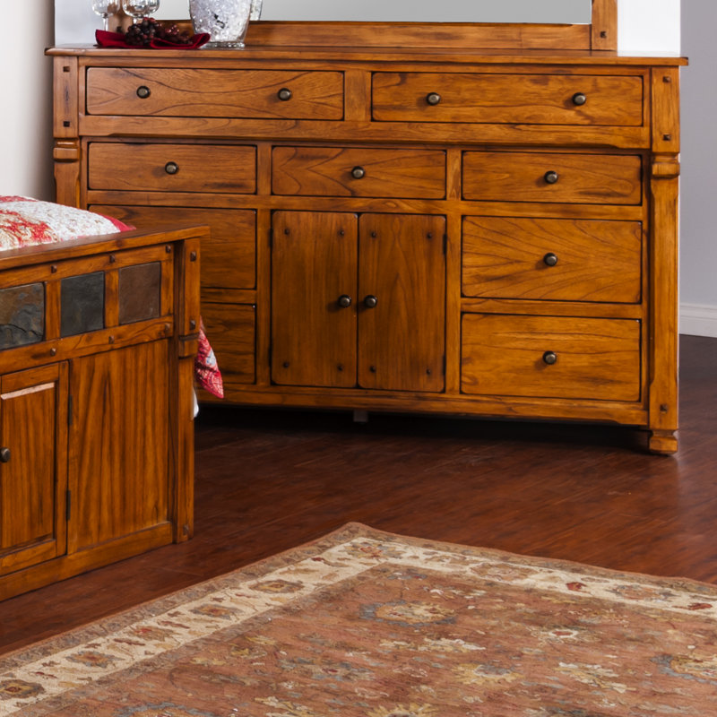 Deniela Solid Wood 70'' W 9 - Drawer Dresser