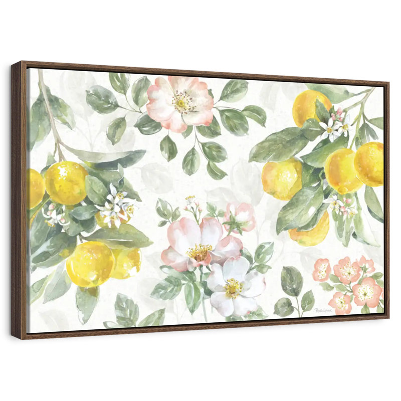 Agrume charme IV, Cadre flottant noyer, 40 po x 27 po