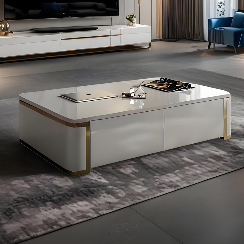 Table basse moderne avec tiroir de rangement, H 15,74 po x L 51,18 po x l 27,55 po