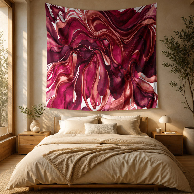 Tapisserie murale aquarelle abstraite 5, 51 po x 60 po