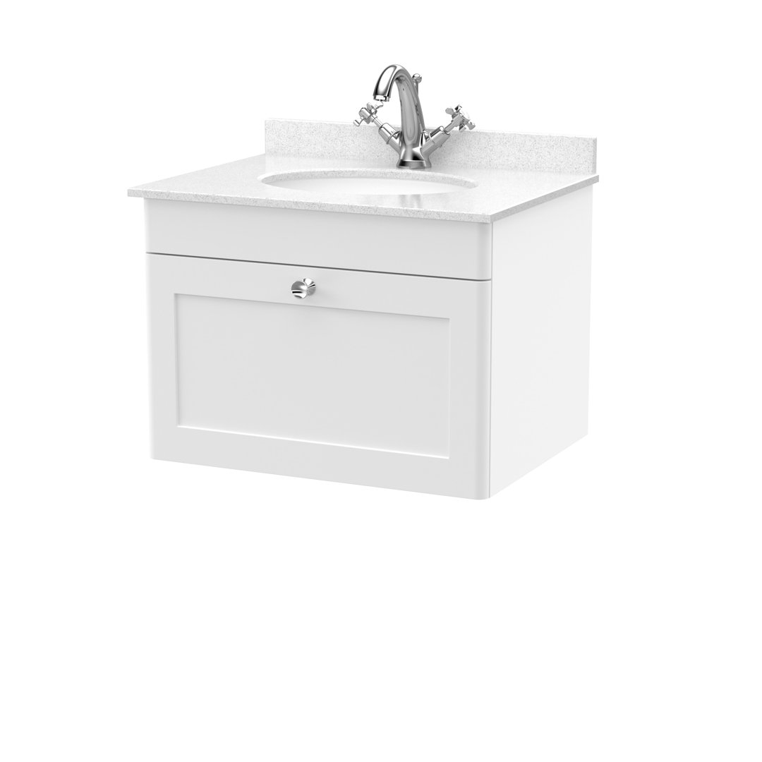 Classique 620mm Single Bathroom Vanity with Drop In Vitreous China Basin