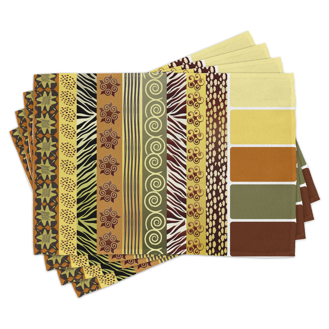 4er-Set Platzdeckchen, Vintage Mixed African, mehrfarbig