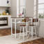 Ensemble de table de bar 3 pièces, table de bar et chaises, ensemble de 2 avec structure en métal et support de rangement, table de hauteur de comptoir moderne avec 2 tabourets pour la cuisine, la salle à manger et le salon-209036532