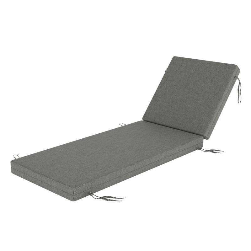 Lani Sunbrella® Outdoor Chaise Lounge Cushion, Sunbrella Bliss Smoke, 24" W x 73" D