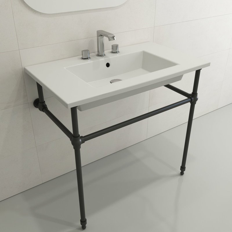 Ravenna 19.7 in. L Bathroom Sink, Matte White, Single-Hole