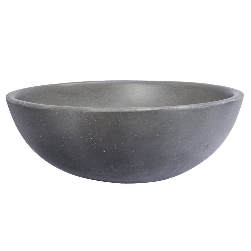 Lavabo de salle de bain vasque circulaire fait à la main, Gris foncé