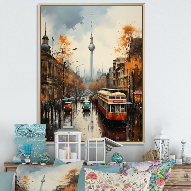 Allemagne, Allemagne, Berlin, horizon II - art mural sur toile Allemagne, H 20 po x l 12 po x P 1 po, Cadre naturel flottant