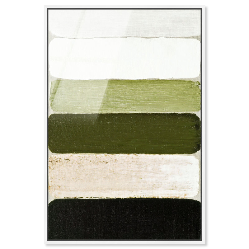 "Olive Stack II", art mural encadré par Art Remedy, cadre blanc, 16 x 24, H 25 po x l 17 po, Cadre en acrylique blanc