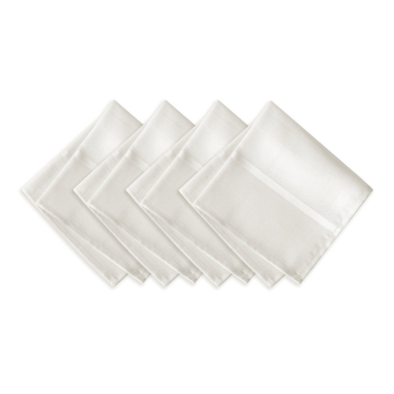 Ramiro Polyester Plaid Square Napkin, White