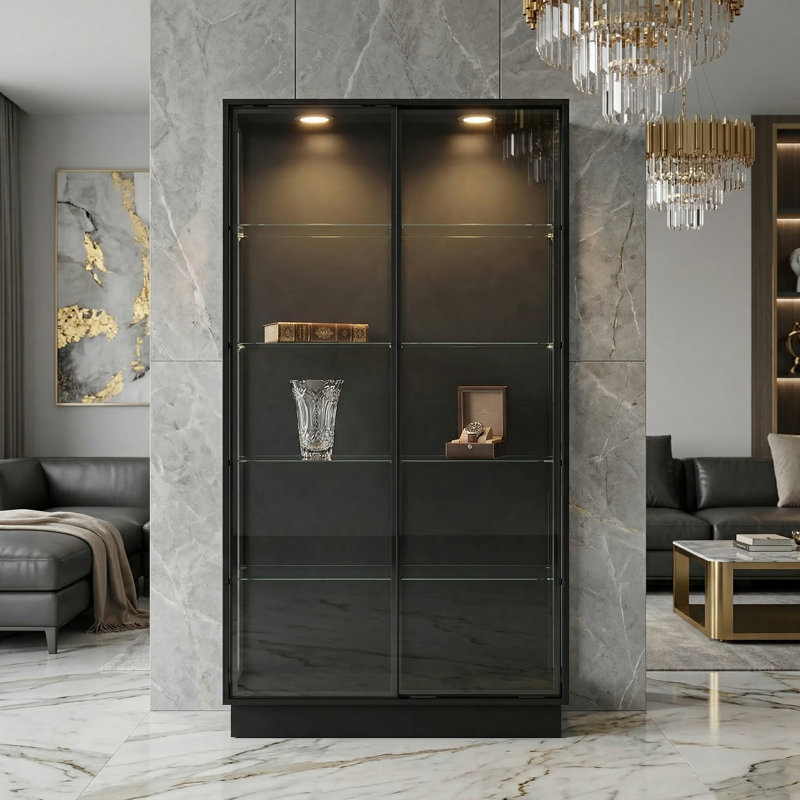 72”H China Cabinet Display Case With Light