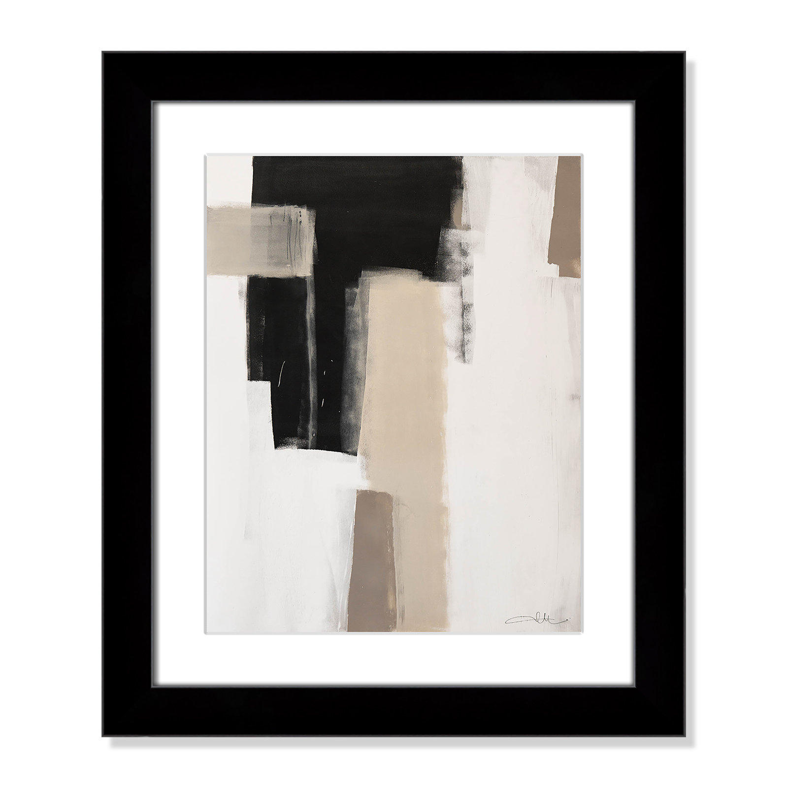 Calvin "Earth Scapes I" Print, 20.5" H x 17.5" W x 1.25" D, Black Cube Frame Matted