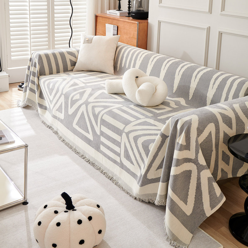 Housse pour canapé modulaire Boho Chenille, Gris, H 71 po x l 71 po x P 0,1 po