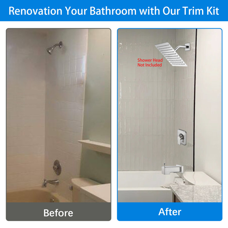 Remplacement de l'ensemble de garniture de robinet de douche, bras de douche, poignée de douche et bec de baignoire Moen