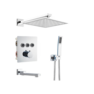 Ensemble de douche thermostatique en chrome