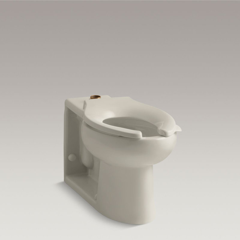 Anglesey Floor-Mounted Wall-Outlet 1.6 GPF Flushometer Valve Elongated Bowl with Top Inlet, Sandbar