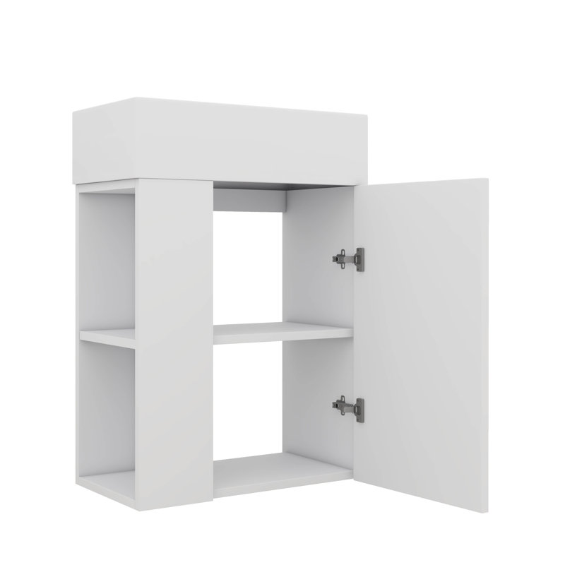Meuble-lavabo flottant contemporain de 18,5 po avec lavabo en résine