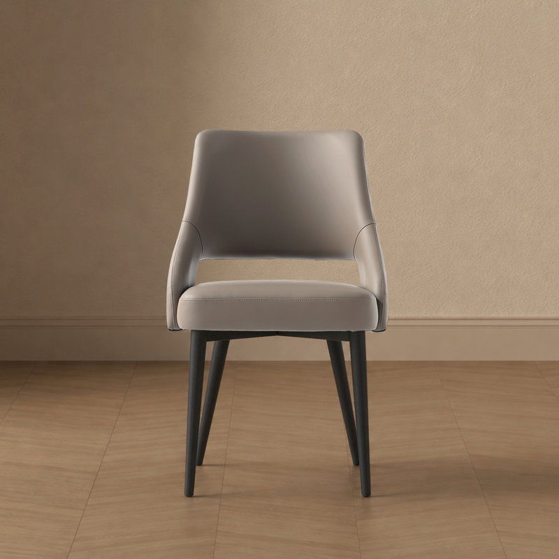 Tremont Modern Vegan Leather Upholstered Metal Dining Chair in Taupe, Taupe, 1