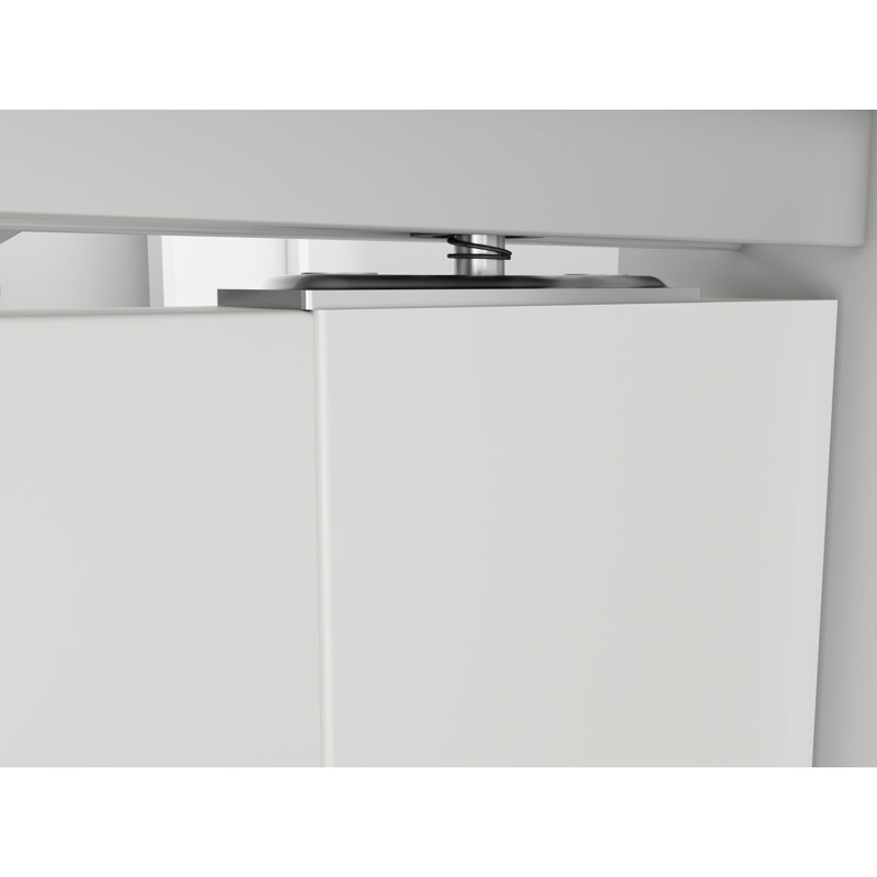 Porte pliante en composite blanc miroir avec trousse de quincaillerie et poignée de porte, 36 po x 80 po