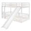 Lit simple superposé au-dessus d'un lit simple avec glissière et échelle, blanc-1368263212