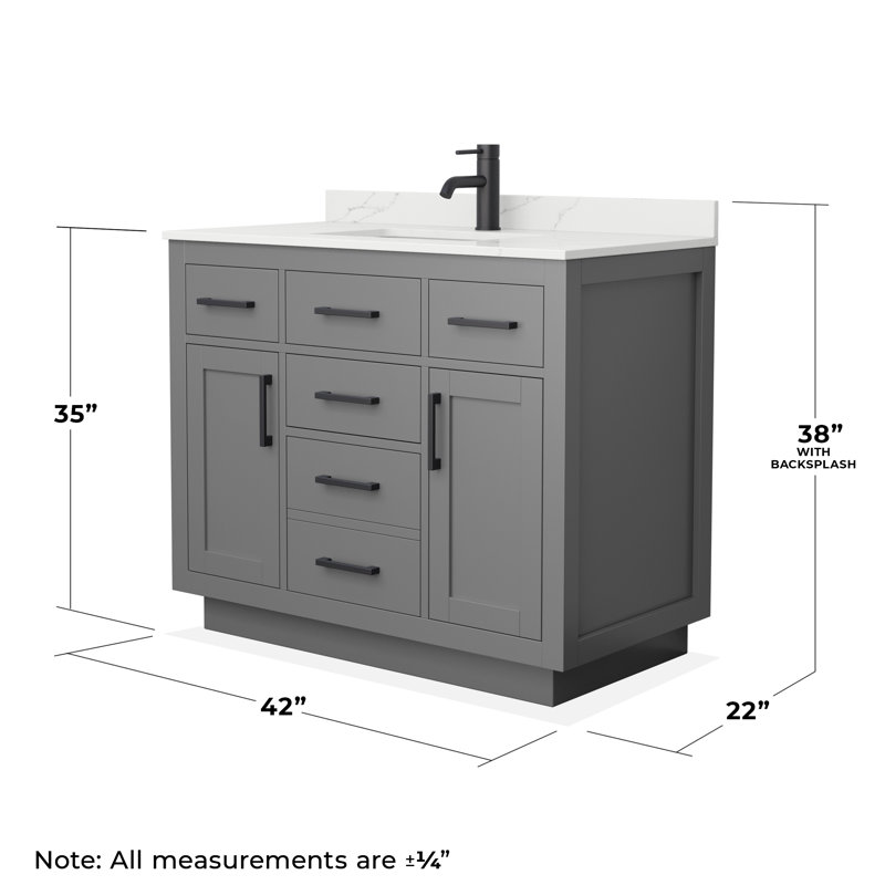 Beckett TK 42'' W Vanity, Single, Matte Black