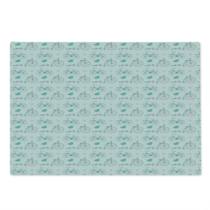 Planche à découper rétro Ambesonne, vélos de grande taille, rétro, rose doux et bleu