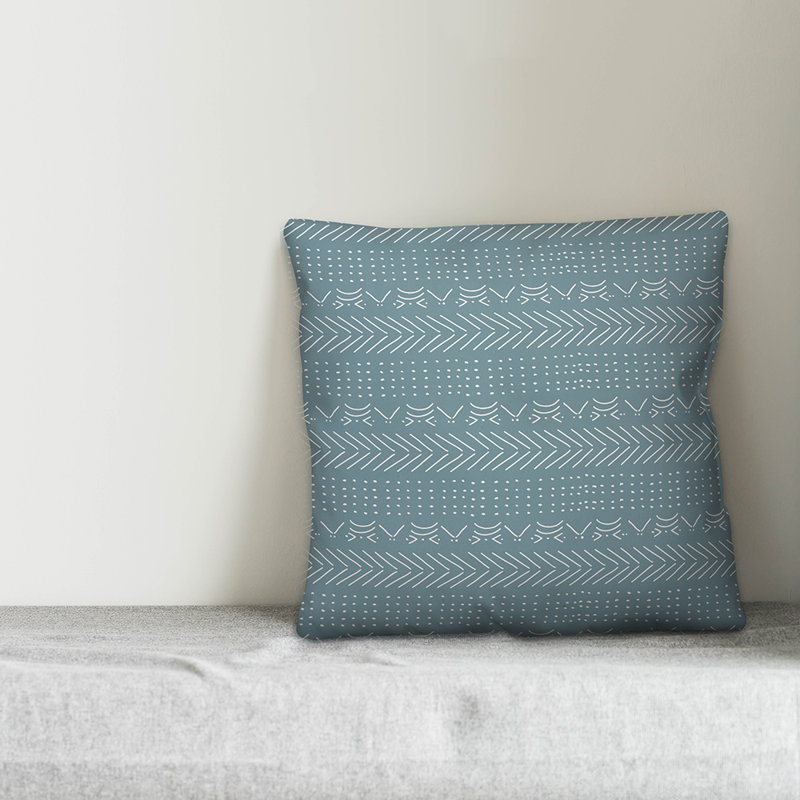 Chevron Throw Pillow, 20" x 20", Blue Geometric 3