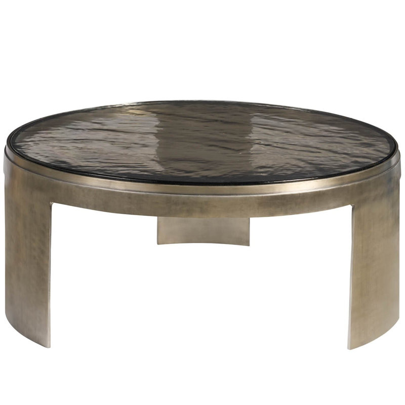 Modern Nuvola 38" Round Zinc Cast Aluminum Base Cocktail Table