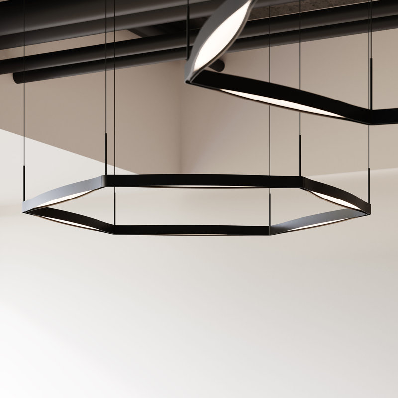 Ola 6 - Light LED Pendant, Satin Black