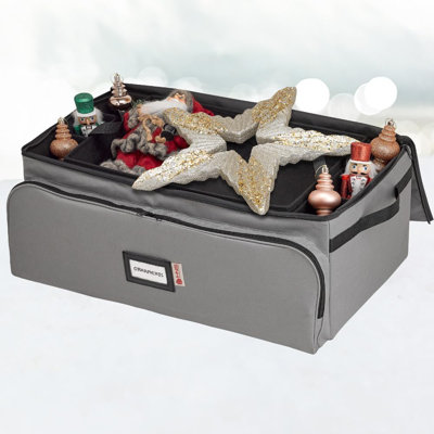 Boîte de rangement d'ornement de Noël pouvant contenir jusqu'à 72-3 pouces d'ornements et 8 fentes latérales pour figurines