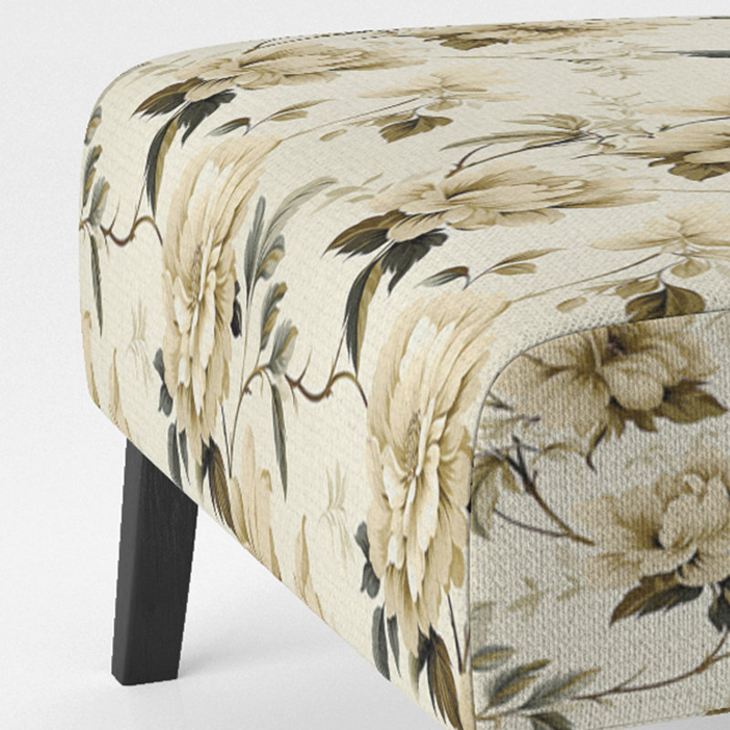 Rustic Victorian Brocade Victorian Motif - Chaise d'appoint de chalet rembourrée à motif floral