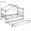 Lit simple gris en bois avec lit gigogne simple, lit plateforme pour enfants avec toit et rails de sécurité-884704892-884704890