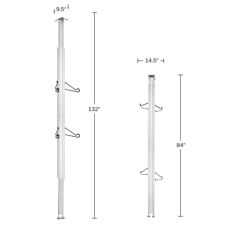 Support à vélo pour vélo - Support à vélo réglable pour 2 vélos - Rangement ou présentoir de vélo à fixation par tension du plancher au plafond
