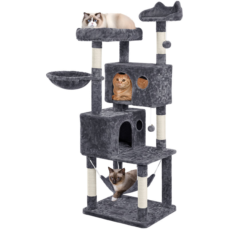 Multiple Level Cat Tree with Scratching Posts, Dark Gray