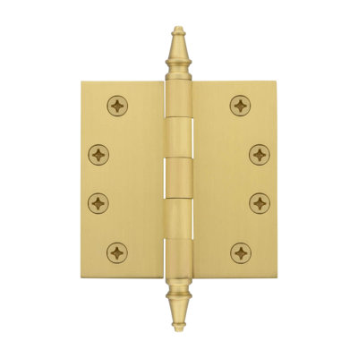 4 in. H x 4 in. W Brass Butt Bearing Door Hinge