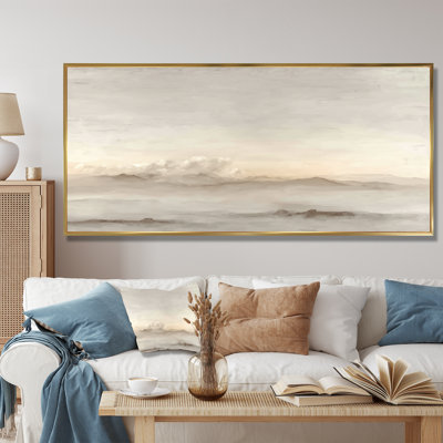 Yellow And White Mist Sunrise Morning Clouds - Landscapes Canvas Prints, Yellow Abstract Wall Art