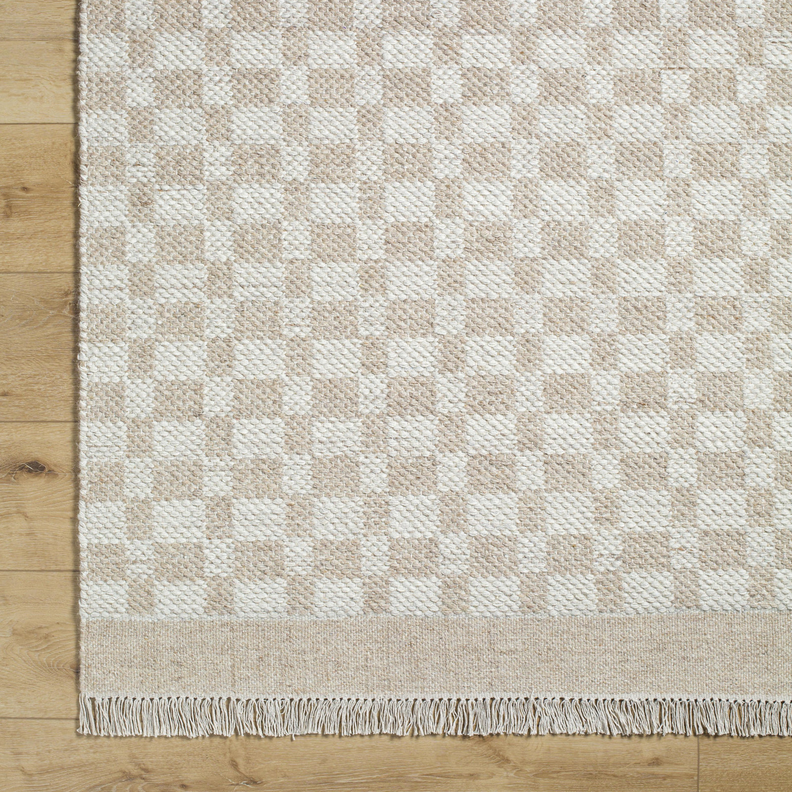 Lavande Hand-Woven Checkered Rug, Rectangle 2' x 3'