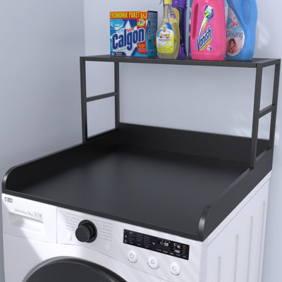 Washer Dryer Countertop Laundry Guard with Laundry Room Shelf for Single Washer Dryer