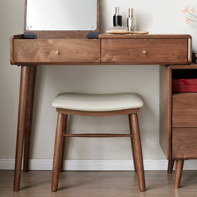 Tabouret de maquillage en hêtre massif