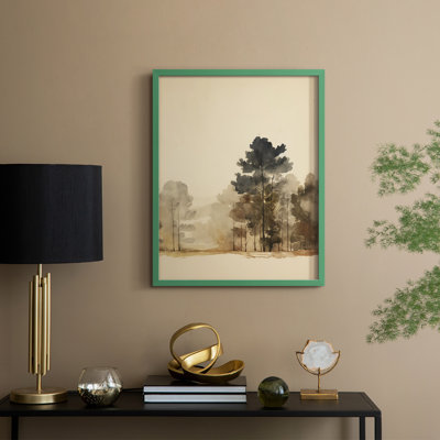 «Vintage Landscape V», reproduction encadrée - bois massif